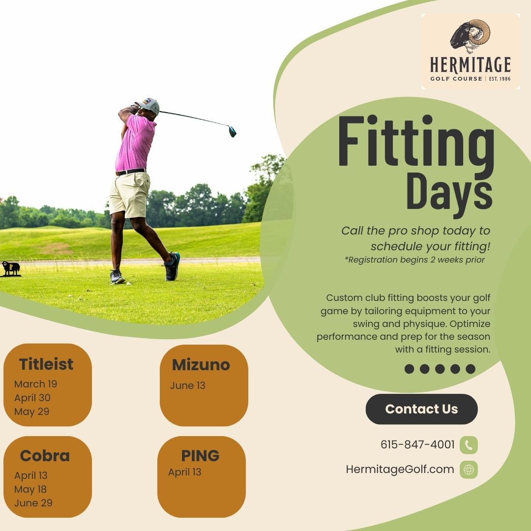 Hermitage Golf Course | Upcoming Events - (March 2024) Hermitage Golf Course Upcoming Events – (March 2024) HGC (2024) Club Fitting Days (Event / Flyer)